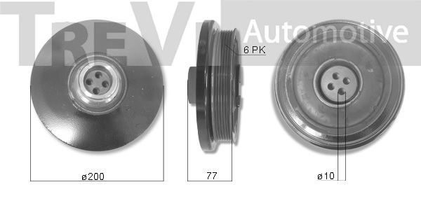 TREVI AUTOMOTIVE Hihnapyörä, kampiakseli PC1281